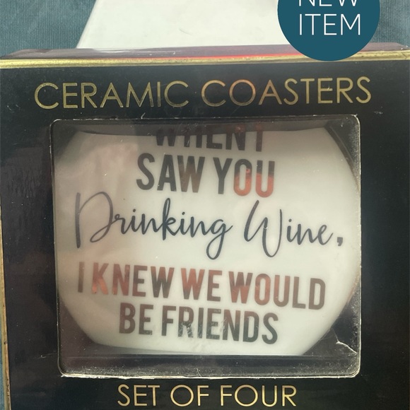 NEW Set of Four Piece Ceramic Coasters. - Picture 2 of 9